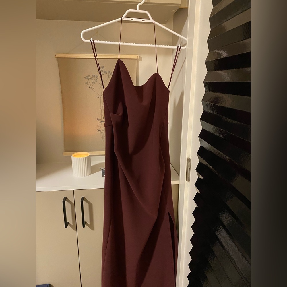 Bec & Bridge Red Spaghetti Strap Midi Dress